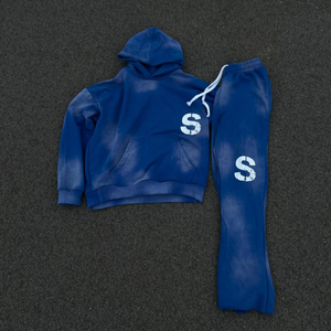 Survêtement de jogging vintage pour homme en coton 100% personnalisé, avec franges et coupe évasée, imprimé délavé au soleil - Taille XL - Product Image 2
