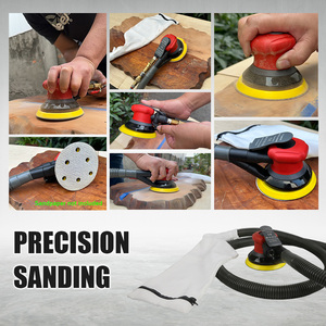 Lematec 5 6 Inch Air Orbital Sander 3/16 Orbit 11000 Rpm Central Vacuum Lever <b>Switch</b> Industrial Use - Product Image 4