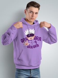 Men <b>Jujutsu</b> <b>Kaisen</b> Ora Ora Anime Printed Embroidered Hooded Winter 100% Cotton Sweatshirt <b>Hoodies</b> - Product Image 5