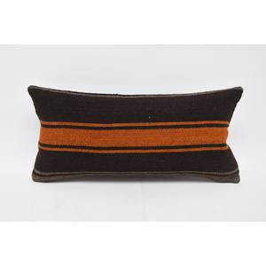 Brown Kilim Wool Rug 12x24 Inch Woven Vintage Patterned Rug - Product Image 1