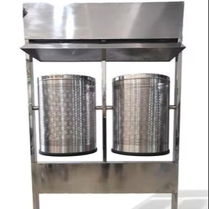 2025 acier inoxydable argent debout Type d'induction perforé poubelle poubelle conception élégante gestion des déchets pratique - Product Image 1