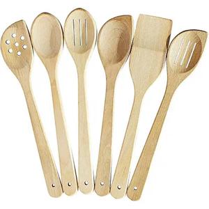 Cucharas de madera para cocinar Juego de utensilios de cocina de madera Material de madera natural Espátula y utensilios de cocina Herramientas DE LA India - Product Image 2