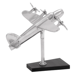 Cadeau de Promotion Fabriqué à la main en laiton coulé avion de table carré Base noire avec thème ange pour accessoire de bureau d'affaires - Product Image 1