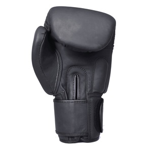 Guantes de boxeo de cuero gris/negro mate logotipo personalizado diseño de alta calidad guantes de boxeo transpirables - Product Image 4