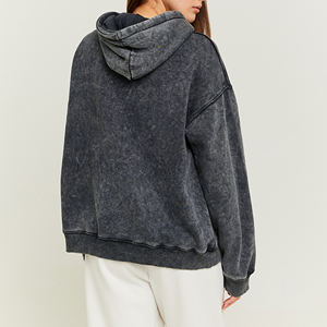 Nouveauté Mode Hiver : Sweats à Capuche Effet Délavé pour Femme, Respirants, avec Logo Personnalisé sur le Devant, Col à Capuche - Product Image 3