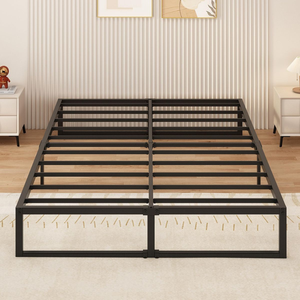 Metal Bedframe in Customizable <b>Sizes</b> with Industrial Style and Easy Assembly and Extra Storage for Bedroom Hotel and Hospital - Product Image 1