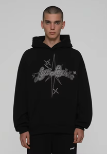 เสื้อมีฮู้ดประดับพลอยเทียมเสื้อฮู้ดแฟชั่นพลอยเทียมขนาดใหญ่ออกแบบได้ตามต้องการ - Product Image 3