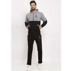 Survêtements sport ajustés avec fermeture éclair Logo personnalisé Streetwear d'hiver décontracté pour hommes Ensembles de survêtements à capuche pour hommes - Product Image 5