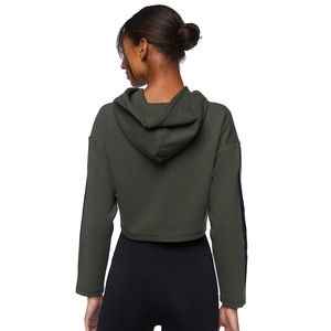 Nuevo Conjunto personalizado de sudaderas con capucha para mujer, conjunto de dos piezas, conjunto de Jogger de dos piezas ajustado sólido, Top corto con capucha para mujer, conjunto de pantalones de 2 piezas - Product Image 6