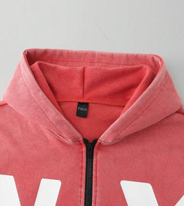Hommes réguliers et femmes Pinky Shade Logo personnalisé casual manches longues et épaule tombante poches latérales sweat à capuche zippé pour hommes - Product Image 3