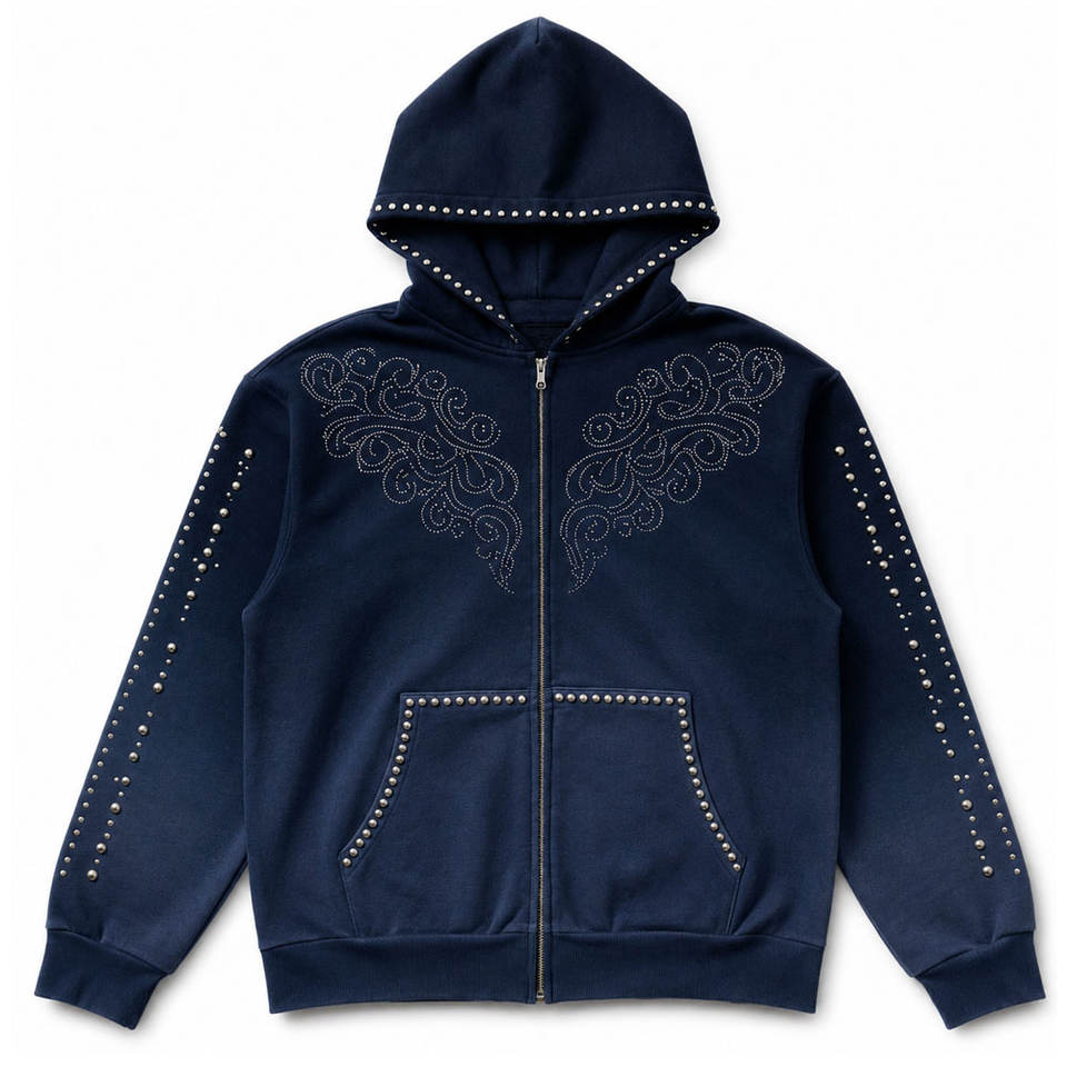 Modern Street Look Clothing Basic Cotton Blended Rhinestone Hoodie ...