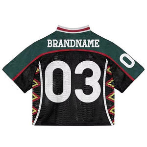 Camiseta de fútbol americano Unisex recortada de poliéster 100%, camiseta de fútbol, ropa de calle, camiseta de malla de gran tamaño, uniforme de fútbol juvenil - Product Image 2