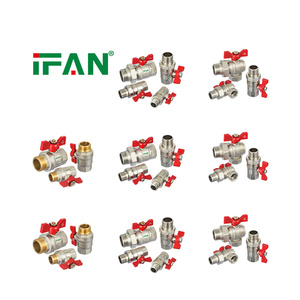IFAN 무료 샘플 단조 볼 밸브 버터플라이 핸들 황동 밸브 고압 나사식 황동 수도 밸브 - Product Image 1