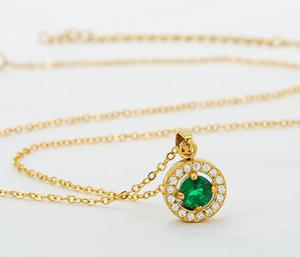 Colorful zircon necklace jewelry fashionable and non-fading <b>Titanium</b> Steel Pendant Necklace - Product Image 5