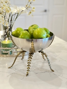Michael Arms Direct <span class=keywords><strong>India</strong></span>'s Customized New Arrival Acero inoxidable Silver Fruit Salad <span class=keywords><strong>Mixing</strong></span> <span class=keywords><strong>Bowl</strong></span> Golden Stand Serving Curry - Product Image 2