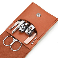Ensemble de manucure miniature luxueux de haute qualité avec coupe-ongles, lime et ciseaux en acier inoxydable 5 en 1 - Professionnel pour les soins personnels