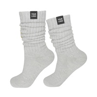 Chaussettes longues et épaisses personnalisées avec logo, étiquette tissée personnalisée, chaussettes amples pour femmes