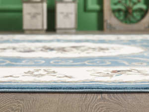 Alfombra turca de lujo hecha a máquina, modelo Laila Blue Blue Premium para sala de estar, del fabricante de Gaziantep. - Product Image 4