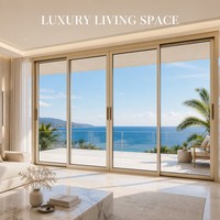 Fenêtre coulissante moderne en alliage d'aluminium, fenêtre en verre minimaliste pour un espace de vie luxueux