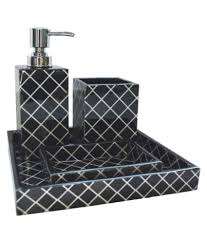 Bone Inlay Bathrooms Set <b>Napkin</b> Holder and Soap <b>Dispenser</b> and Toothpaste Holder Bone Inlay Bathroom Set - Product Image 3