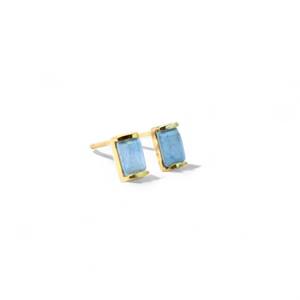 Pendientes de plata 925 Baguette Moissanite Gemstone Studs-Venta al por mayor de moda Tiny Studs Jewelry para hombres-Pendientes chapados en oro - Product Image 5