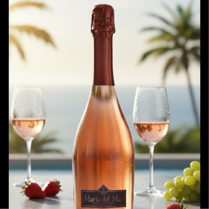 Maria Del Mar, hoa hồng semisweet, tempranillo, rượu vol 9.5%, rượu sủi tăm, 0,75 LT, từ castilla La Mancha. - Product Image 5