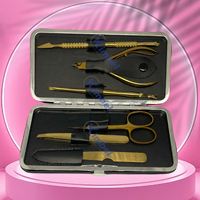 Kit de manucure et pédicure professionnel et personnel de luxe en acier inoxydable 5 en 1 avec étui/boîte pour hommes et femmes