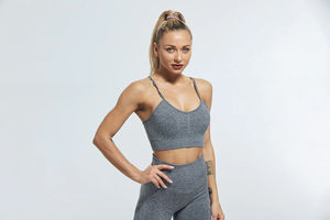Taille haute Yoga porter soutien-gorge ensemble sport Gym vêtements de sport femmes entraînement sans couture Scrunch bout à bout Gym Fitness ensembles - Product Image 4