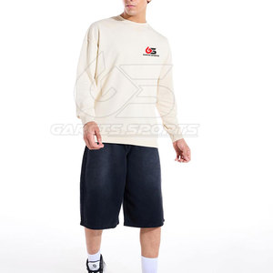 <b>Men</b> Oversized Sweatshirt Cotton Blended Crewneck <b>Pullover</b> With Simple Logo Detail <b>For</b> Daily Streetwear Outfits - Product Image 4