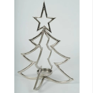 Acento de mesa navideño de metal hecho a mano de primera calidad con acabado dorado antiguo Diseñado para interiores decorativos de vacaciones. - Product Image 1