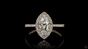 1.4 CT Marquise Lab แหวนหมั้นเพชรที่โตแล้ว VVS-VS ความชัดเจน14K สีเหลืองทองจรรยาบรรณสง่างามเครื่องประดับที่ยั่งยืน - Product Image 2