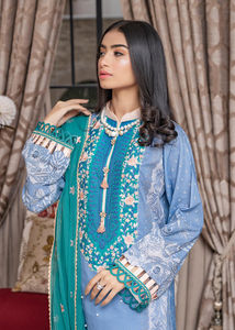 Traje Tradicional Pakistaní de Verano, Shalwar Kameez con Bordado Elegante, Dupatta, para Mujer, Color Rosa, Estampado Multicolor, Largo hasta el Suelo, para Fiesta - Product Image 6