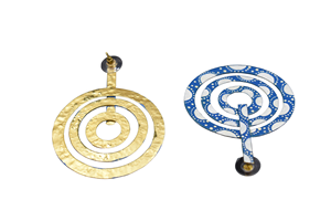 Aretes de Aro de Latón con Acabado Mate Dorado Tradicional Meenakari para Fiestas, para Niñas y Mujeres - Product Image 4