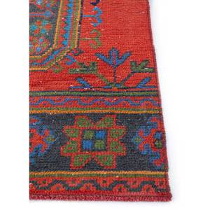 Tapis en laine vintage 9x12 rouge et orange, noué à la main, motif géométrique pour la décoration du salon, des couloirs, nom du produit Pae-2526 - Product Image 4