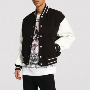 Haute Qualité Streetwear Chenille Broderie Logo patch Casual Baseball Veste Letterman Manteau Laine Varsity Vestes Pour Hommes - Product Image 4