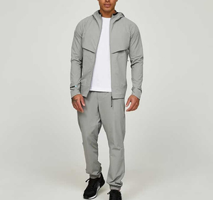 ชุดวอร์มผ้าฝ้ายแขนยาวคอปกด้านหน้ามีฮู้ด2 1สีออกแบบได้ตามต้องการสำหรับฤดูหนาว - Product Image 3