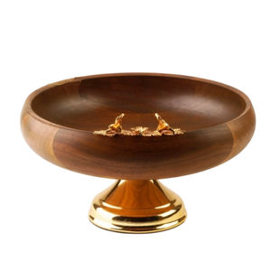 Bol de pièce maîtresse décoratif en métal au design unique de branche Bol à salade en bois élégant fabriqué à la main pour votre table à manger - Product Image 6