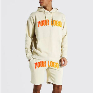 Conjunto de chándales cortos al por mayor, conjunto de 2 piezas a la moda para hombre, gran oferta, conjunto de ropa de manga larga con capucha y pantalones cortos - Product Image 4