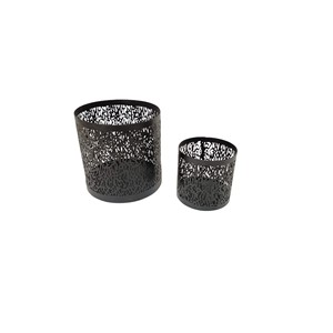 Vente en gros Bougeoir en métal en forme de cylindre fait à la main avec un design vintage pour hôtels et restaurants pour décorations de Noël - Product Image 2