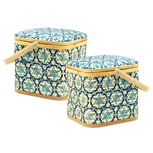 PANIERS DE RANGEMENT EN BAMBOU avec panier de rangement de fruits à motif de fleurs avec coloré polyvalent et durable fait à la main du Vietnam - Product Image 1