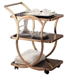 Carrito de servicio de 3 niveles con acabado cromado de nuevo diseño para uso doméstico en la oficina del Hotel a precio mayorista - Product Image 6