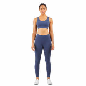 Conjunto de yoga para chicas con logotipo personalizado al por mayor, mallas de entrenamiento para correr de manga larga para mujeres, equipo deportivo de calidad superior para mujeres - Product Image 1