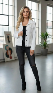 Veste en molleton vintage de style bohème, motif uni, brodée, respirante, 100% coton tissé - Product Image 2