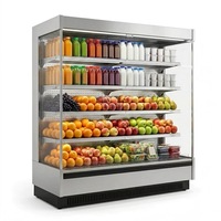 Vitrine Réfrigérée Commerciale à Îlot Central pour Supermarché avec Verre à Faible Réflexion pour l'Exposition d'Aliments Frais et de Boissons