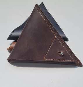Porte-monnaie en cuir Porte-monnaie en cuir Triangle Portefeuille en cuir Vintage Couleur marron - Product Image 2