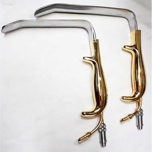 Rétracteurs mammaires en fibre optique TEBBETTS avec dents - Tube d'aspiration plaqué or, instruments de chirurgie plastique réutilisables - Product Image 2