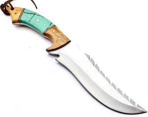 Couteau de pêche artisanal en acier au carbone avec manche en bois et étui en cuir fin, cadeau pour elle, couteau tendance, couteau de boucher - Product Image 2