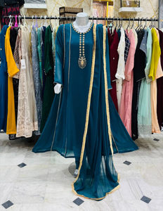 ชุดชีฟอง3ชิ้นสำหรับผู้หญิงชุดเดรส shalwar qameez pakistani สำหรับผู้หญิง | เสื้อผ้าปากีสถานของอินเดีย saaree anarkali Dress kurti - Product Image 1