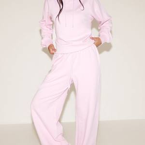 Sudadera con capucha con cremallera de felpa francesa de 400 Gsm para mujer, Sudadera con capucha con gradiente de lana de algodón de 380g con etiqueta privada personalizada de otoño alto - Product Image 6