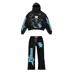 Chándal acampanado con logotipo de serigrafía personalizado 2024, chándal 100% de algodón, pantalones de chándal acampanados pesados - Product Image 5